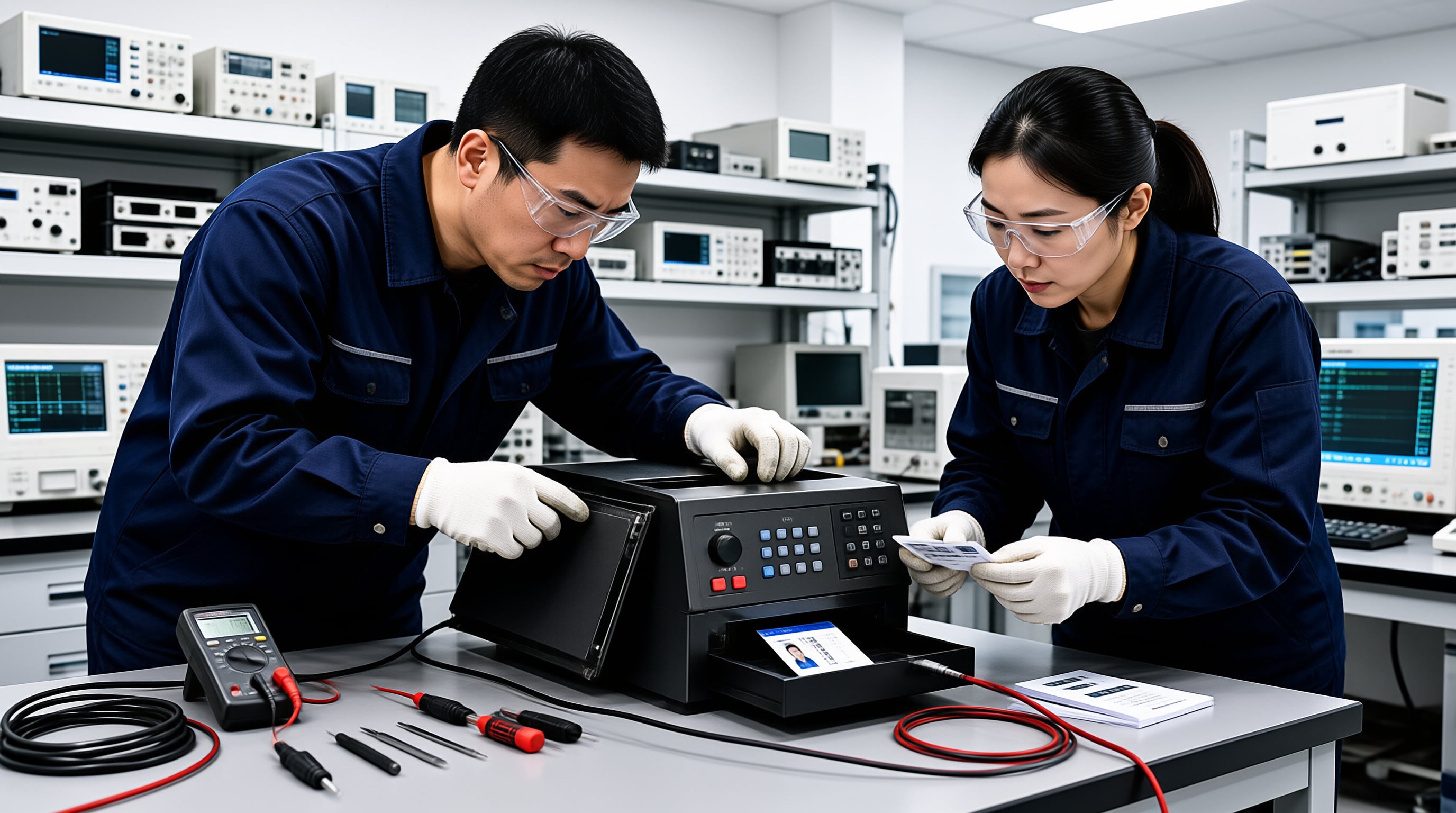 久诚工程师团队在实验室调试设备